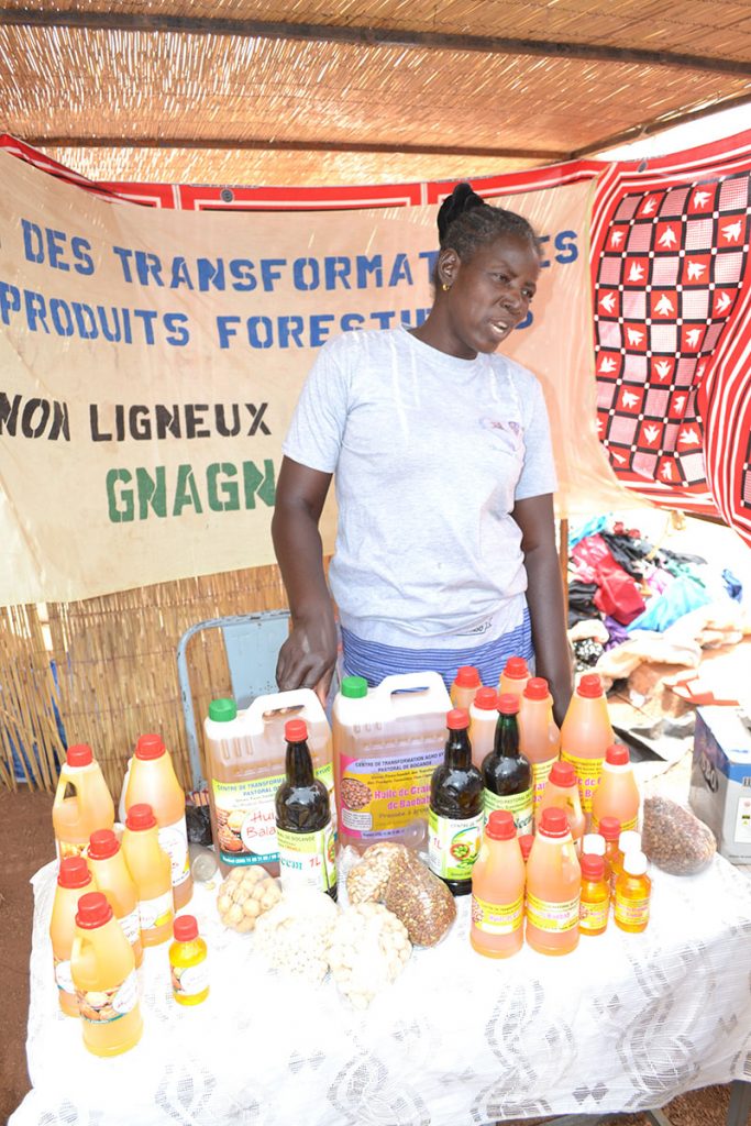 Local women's associations selling oils, seeds, honey and shea